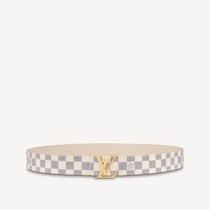 Louis Vuitton Grey Initial Taiga Reversible Belt 38 – The Closet